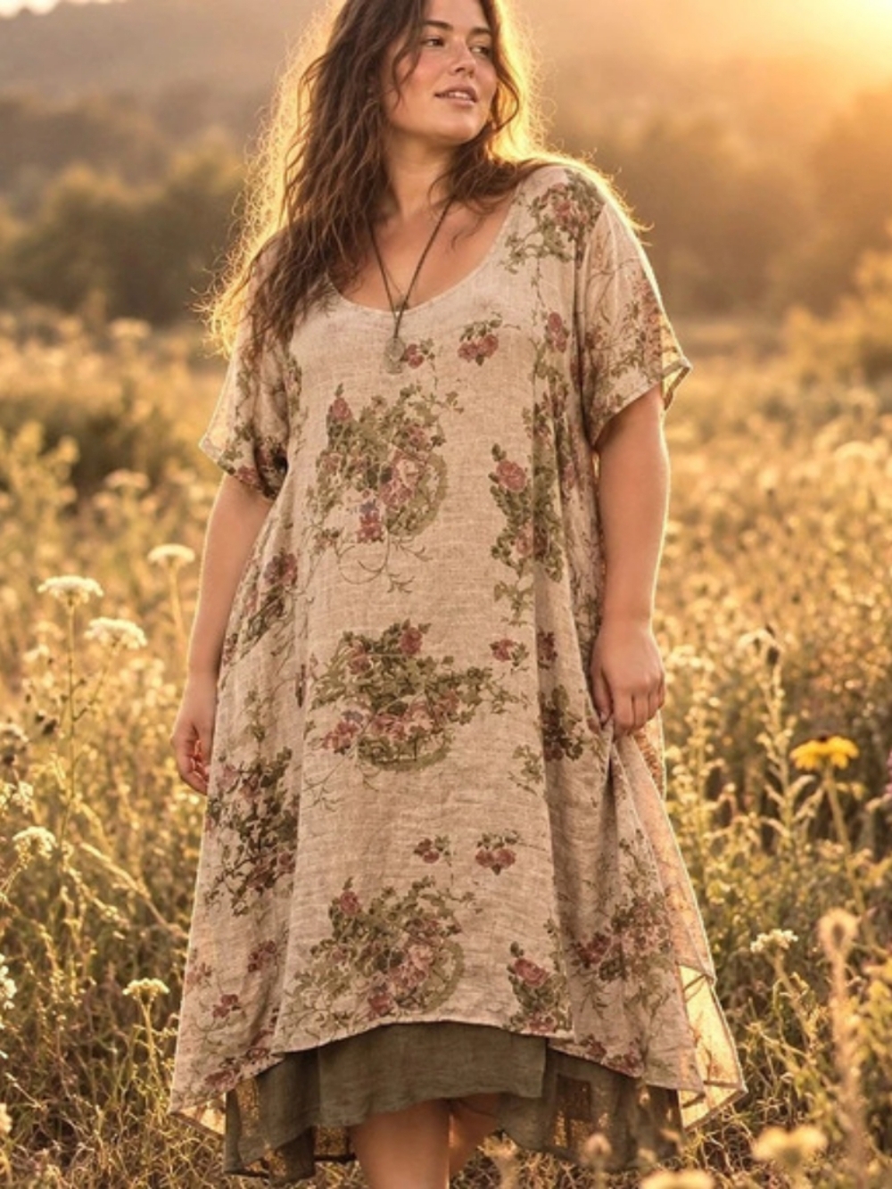 Floral Maxi Dress Size 5XL Like New